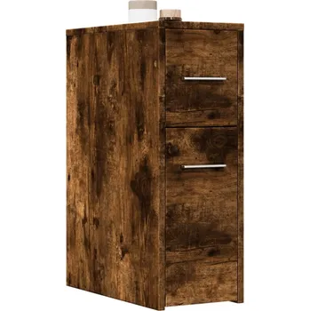 Koupelnový nábytek zahrada-XL Úzká koupelnová skříňka na kolečkách kouřový dub kompozit 855281