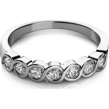 Prsten Couple, Jemný prsten Kim v bílém zlatě se zirkony, vel. 49, prům. 15.6 mm, 585-68-1-0007.1B00.0.49.001