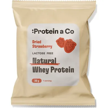 Protein ProteinaCo Bezlaktózový NATURAL WHEY - 1 porce 30 g Vyber si z těchto lahodných příchutí: Dried strawberries