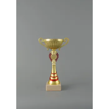 Zlatý sportovní pohár s červenými detaily 23,5 - 28,5 cm - 28,5 cm