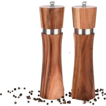 Kuchyňský mlýnek SADA 2X MLÝNEK NA SŮL A PEPŘ, DŘEVĚNÉ RUČNÍ MLÝNKY NA KOŘENÍ