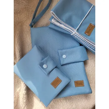 Obal na doklad Midi sada modrá - (plenkovník + obal na očkovací průkaz + přebalovací podložka)