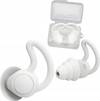 Silikonové bílé špunty do uší s pouzdro