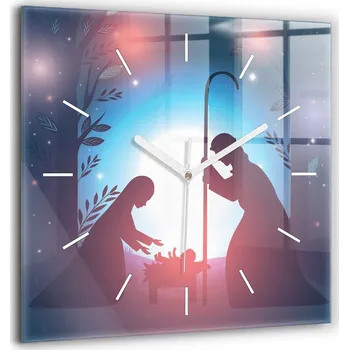 Hodiny Nástěnné hodiny SacroArte, odstíny modré, 60 cm