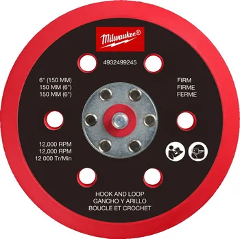 Brusný kotouč MILWAUKEE Podložka pro excentrickou brusku M12 FUEL™ 150 mm - pevná, na suchý zip