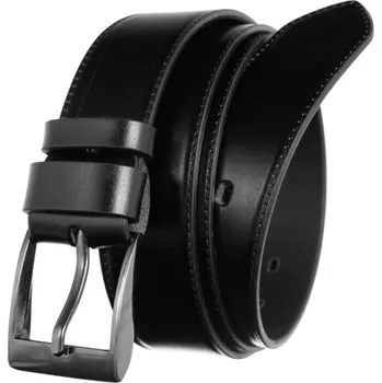 Opasek Pánský lesklý kožený pásek PRS-S black, Obvod pasu / celková délka pásku 115cm