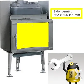 Krbová kamna JOTUL Přední sklo pro vložku I 510; rozměr: 562 x 406 x 4 mm; ND 10024537