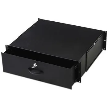 Elektrická zásuvka DIGITUS Uzamykatelná zásuvka na dokumenty, do racku 19", 3U, černý (4016032169444)