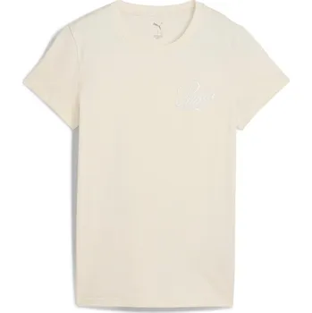 Dámské Tričko s krátkým rukávem PUMA ESS SCRIPT TEE 68498287 – Béžová XXS