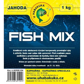 Návnadová surovina U Habakuka Krmítková směs Fish Mix - 1kg - Jahoda