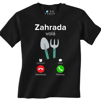 Chlapecké tričko Dětské tričko Zahrada volá Phone Call (Velikost: 3-4, Barva: Černá)