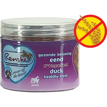 Pamlsek pro psa Renske zdravá kachní srdíčka pro malé psy - dóza 100g