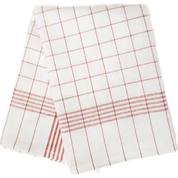 Utěrka Kuchyňská utěrka ČERVENO / BÍLÁ, károvaná, 55% bavlna + 45% len, 1 kus, 50x70cm