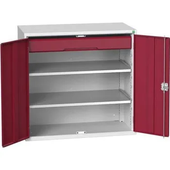 Skříňka na nářadí Dílenská skříň se zásuvkami Bott Verso, 100 x 105 x 55 cm, 2 police, 1 zásuvka, šedá-červená