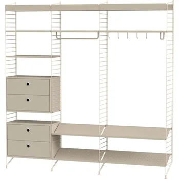 police STRING Policová sestava STRING Hallway P, šatník s úložným prostorem, béžová