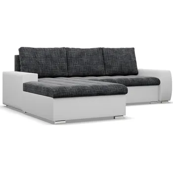 Obývací pokoj Rohová sedací souprava TORONTO Levá Šedá/bílá I