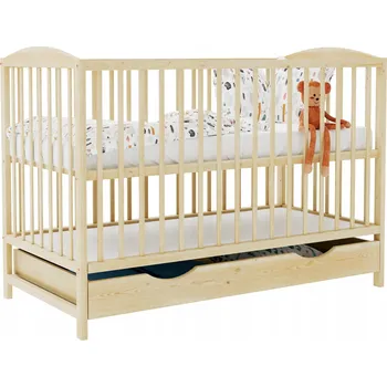 Dřevěná postýlka Bobas borovice 60 x 120 cm hnědá