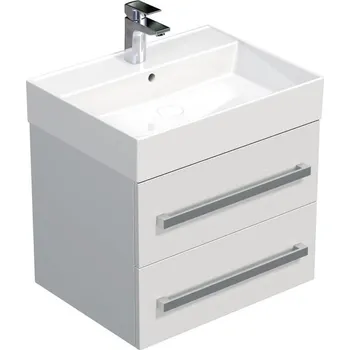 Koupelnový nábytek Koupelnová skříňka s umyvadlem SAT Cube Way 60x53x46 cm bílá lesk CUBE46602BISAT