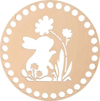 Dřevěné víko na košík - králíček Zvolte variantu: 15 cm