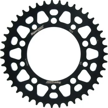 Řetězová sada pro motocykl Hliníková řetězová rozeta SUPERSPROX RAL-1303:43-BLK černý 43 zubů, 520