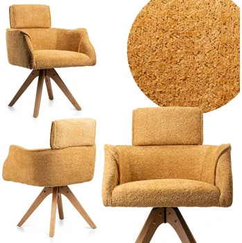 Jídelní židle Židle HowHomely, oranžová látka, 1 ks