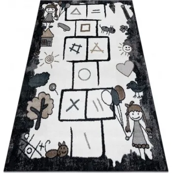Koberec Koberec FUN Hop Klasy, zvířátka - černý