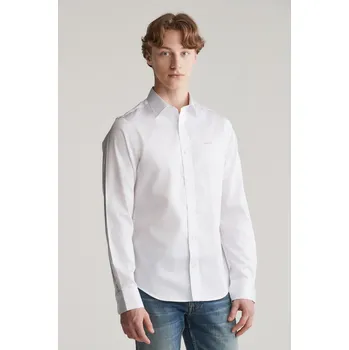 Pánská košile KOŠILE GANT SLIM SATEEN SHIRT WHITE