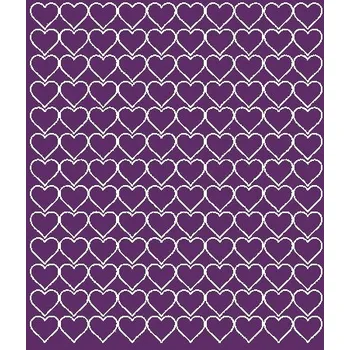 Obraz SAMOLEPKY SRDCE VALENTÝN 2 cm SAMOLEPKA SRDÍČKO 130 KUSŮ FIALOVÁ MATNÁ
