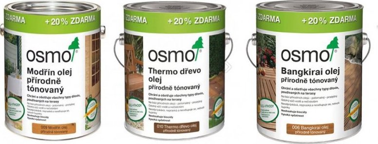Osmo AKCE 3 l Terasové oleje 009 Modřín 010 Thermodřevo - 009 Modřín