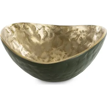 Dekorativní miska PEDRO1 06 tmavě zelená / zlatá