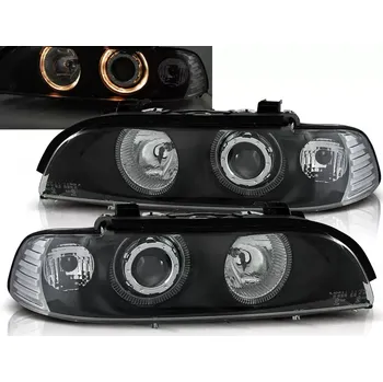 Přední světlomet PŘEDNÍ SVĚTLOMETY, SVĚTLA, LAMPY BMW E39, 1995-2003, ANGEL EYES, ČERNÉ BLACK, MANUÁL (LPBM09)