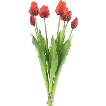 umělá květina umělé květiny, Tulipán svazek 'Sally' x7 červený V47 cm