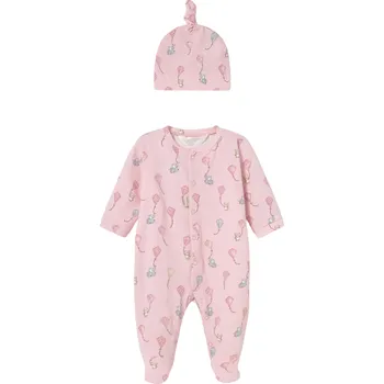 Kojenecký overall MAYORAL dívčí overal DR + čepička růžová vel. 70 cm