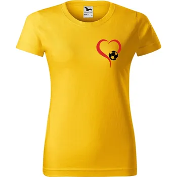 Dámské tričko DOBRÝ TRIKO Dámské tričko s potiskem Míč srdce Barva: Žlutá, Velikost: S