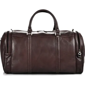 Cestovní taška Giglio leather Kožená cestovní taška 0429 tmavě hnědá