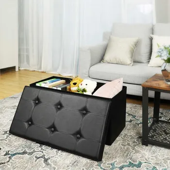 Úložný box Lavice s úložným prostorem 76 x 38 x 38 cm | Černá