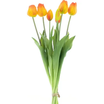 umělá květina umělé květiny, Tulipán svazek 'Sally' x7 oranžový V47 cm