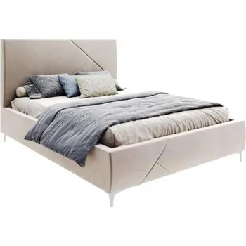 Postel Čalouněná postel NAVARO 90x200 Béžová Paris s úložným prostorem kovový rošt