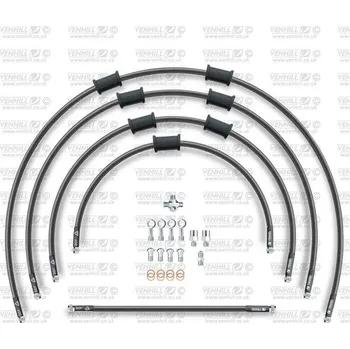 STANDARD Hadice přední brzdy sada Venhill POWERHOSEPLUS SUZ-11003F-CB (5hadic v sadě) karbonové hadice, chromové koncovky