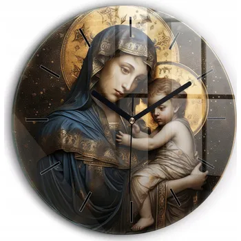 Hodiny Nástěnné hodiny Retro Loft do obýváku předsíně Portrét Ježíš a Marie průměr 60 cm