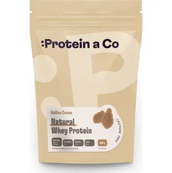 Protein ProteinaCo Bezlaktózový NATURAL WHEY - préminový protein bez chemie 500 g Vyber si z těchto lahodných příchutí: Italian cocoa