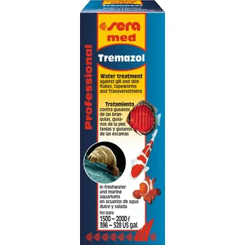 Akvarijní chemie Sera med Professional Tremazol 100 ml (Sera med Professional Tremazol 100ml na 1.500 − 2.000 litrů vody)