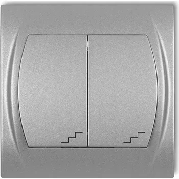 vypínač Schodišťový vypínač pod omítku Karlik, odstíny šedé 7lwp-33