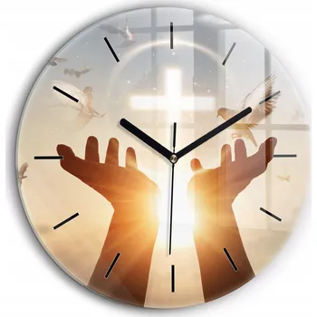 Hodiny Nástěnné hodiny SacroArte béžové 60 cm