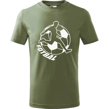 Dětská móda DOBRÝ TRIKO Dětské tričko s potiskem Fotbal Velikost: 146/10 let, Barva: Khaki