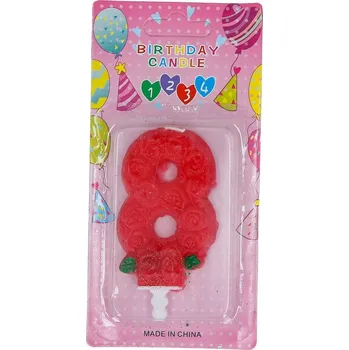 Svíčka Vixon Narozeninová svíčka "8" červená