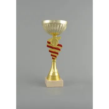 Zlatý sportovní pohár se zlatočerveným středem 30 - 35 cm - 33 cm
