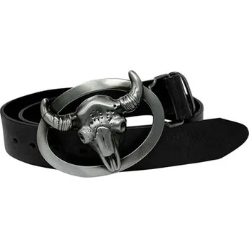 Opasek Kožený pánský pásek s přezkou býka, Obvod pasu / celková délka pásku 115cm