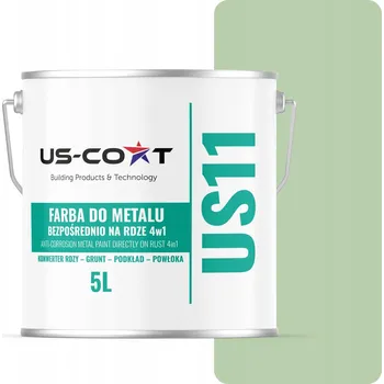 barva na kov Barva na kov US-Coat antikorozní pastelově zelená RAL6019 polomatná 5 l