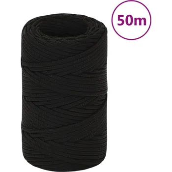 Železářství zahrada-XL Pracovní lano černé 2 mm 50 m polyester 152793